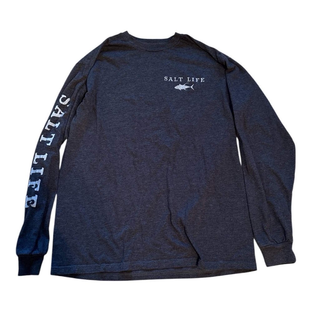 Salt Life Gray and Red Long Sleeve Tee